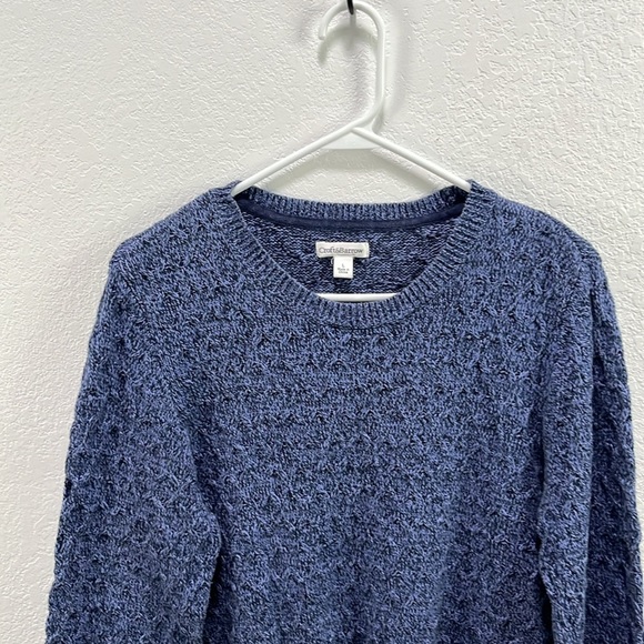 Croft & Barrow Women’s Cable Textured Blue Crewneck Sweater Long Sleeve Sz L - Picture 8 of 8